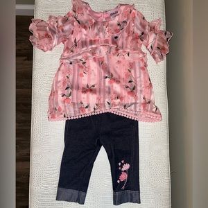 Little Lass Floral Outfit- 18 mo